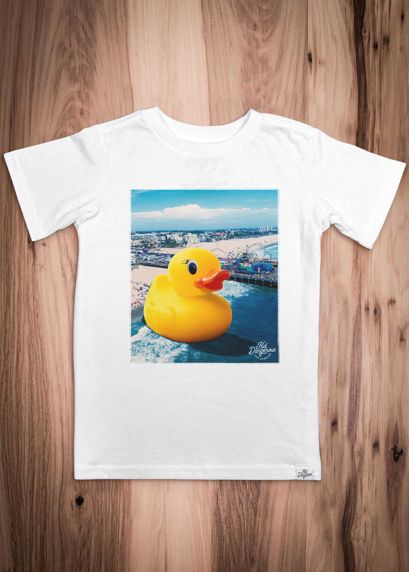 Rubber Ducky Pier Kid's White T-Shirt