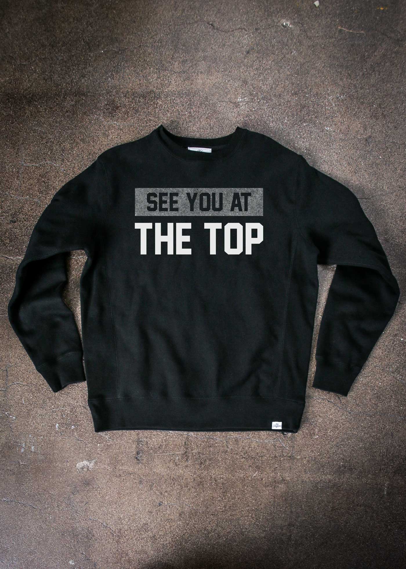 See You at the Top Halftone Men's Black Crewneck Sweatshirt