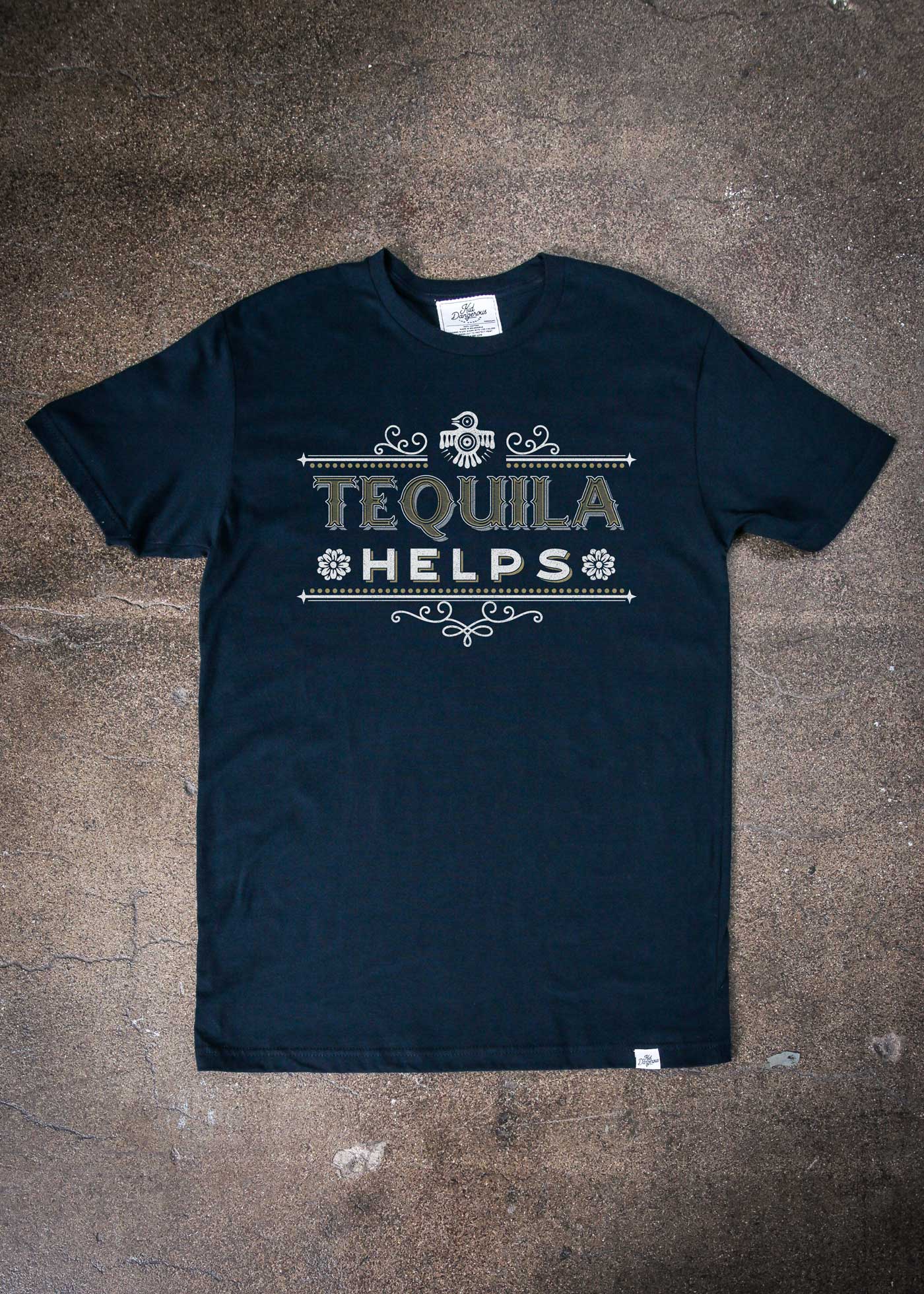 Tequila Helps Men's Navy Classic T-Shirt