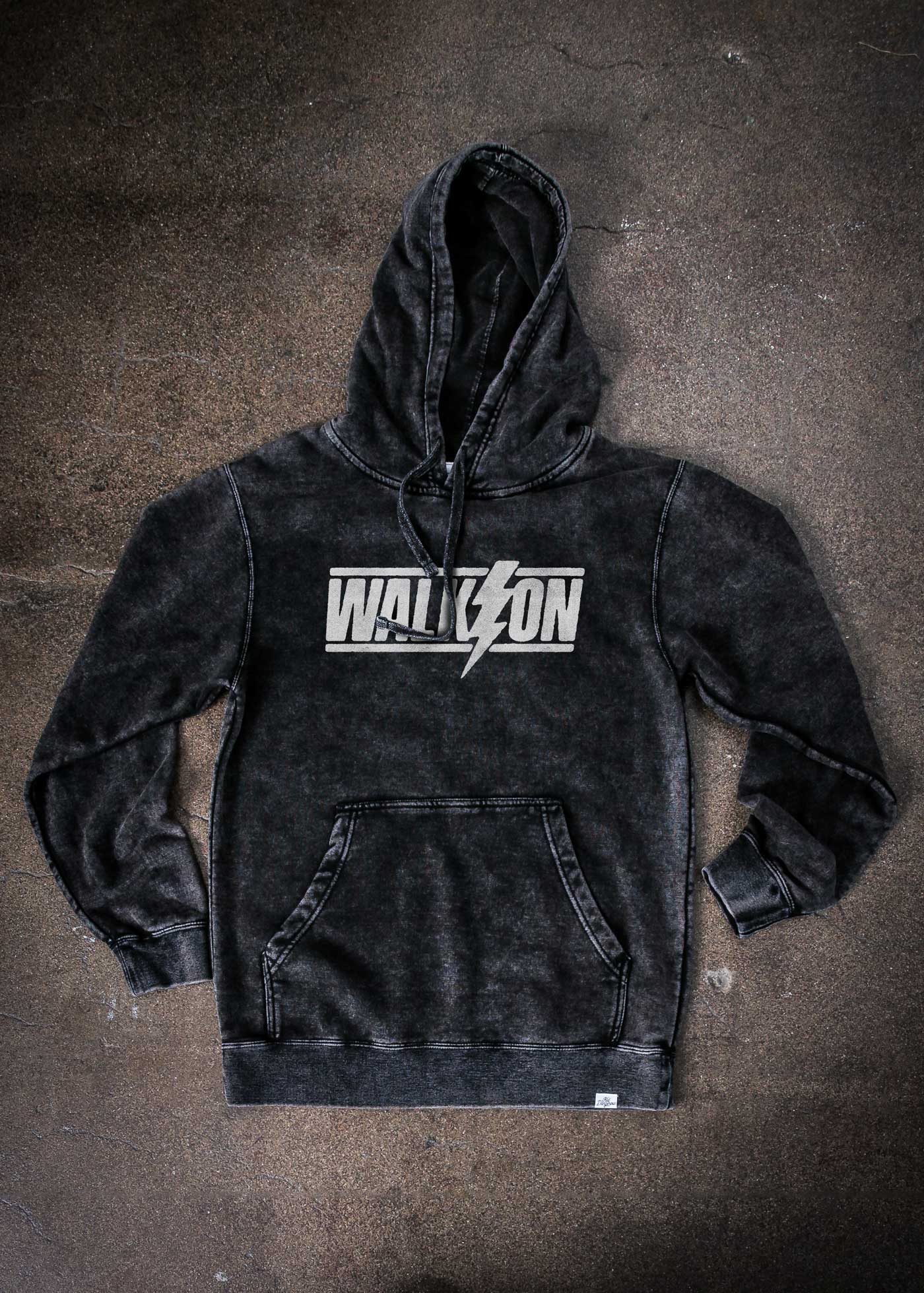 Walk On Lightning Mineral Wash Black Pullover Hoodie