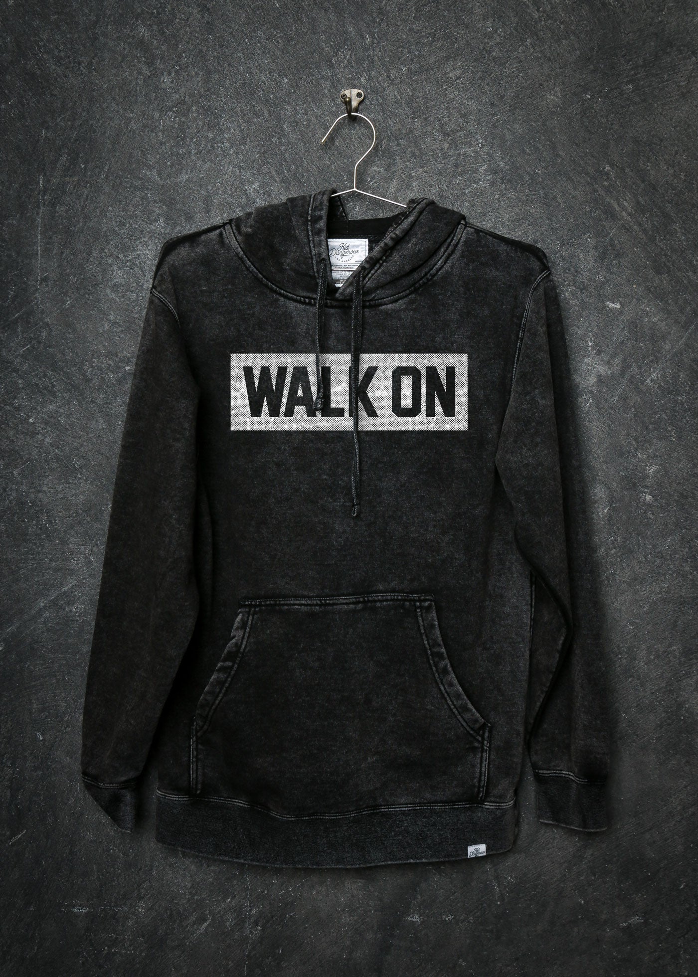 Walk On Collegiate Mineral Wash Black Pullover Hoodie