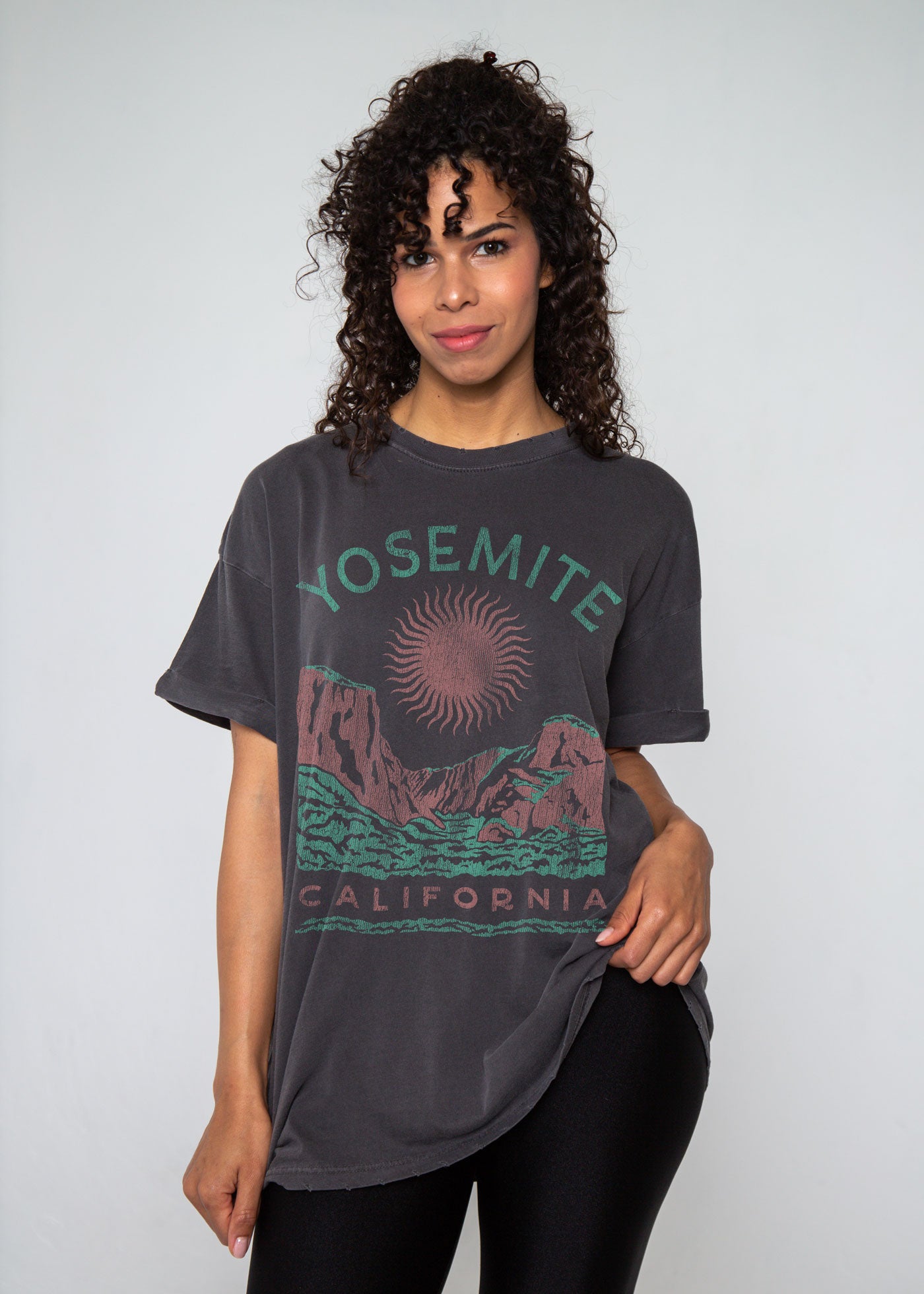 Yosemite Sun Black Boyfriend Tee